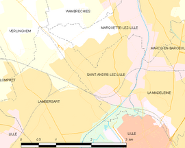 Mapa obce Saint-André-lez-Lille