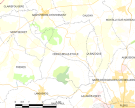 Mapa obce Cerisy-Belle-Étoile