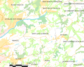 Poziția localității Saint-Just-le-Martel