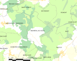 Mapa obce Badménil-aux-Bois