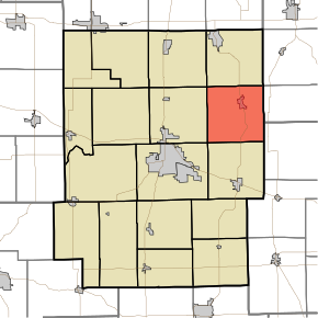 Tippecanoe Township, Kosciusko County, Indiana.svg'yi vurgulayan harita