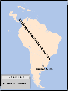 Map of Eparchies of Serbian Orthodox Church in Latin America-fr.svg