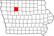 Map of Iowa highlighting Pocahontas County.svg