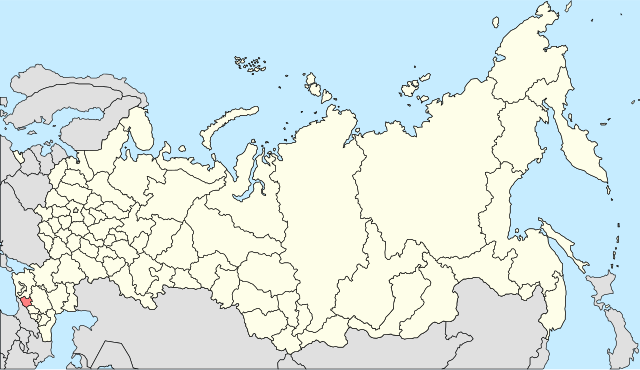 Карачаєво-Черкесія на карті суб'єктів Російської Федерації
