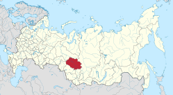 Tomsk oblasts beliggenhed i Rusland