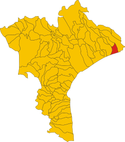 Kommunens läge i Catanzaro