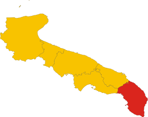 Poziția provinciei în Apulia