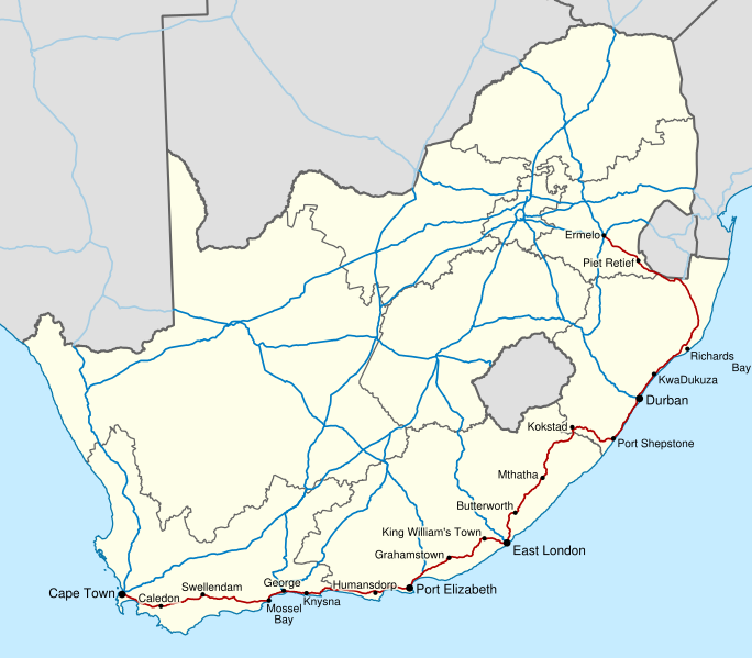File:Map of the N2 (South Africa) with labels.svg