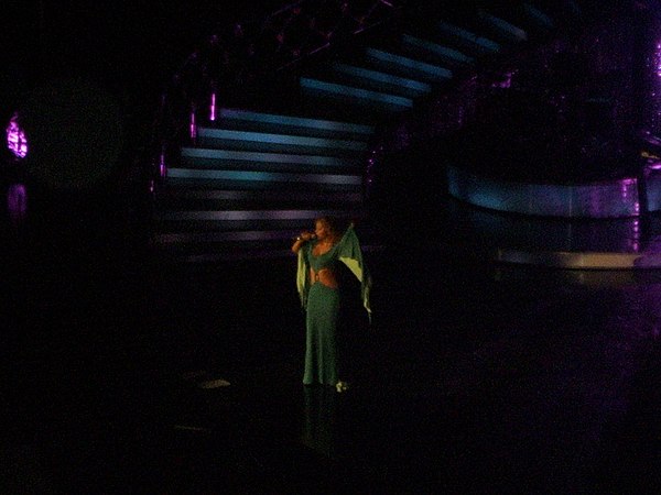 Carey performing the single "Thank God I Found You" during her Adventures of Mimi Tour in 2006.