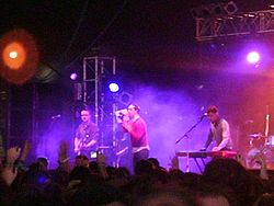 Maxïmo Park esiintymässä Leeds Festivaleilla 2005.