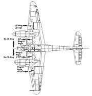 Me 210 and 410 Wing Planform Comparison