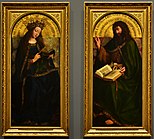 Kopie van twee panelen door Michiel Coxie (Maria en Johannes de Doper 1557-58) van de Aanbidding van het Lam Gods door Hubert en Jan van Eyck - MSK Gent