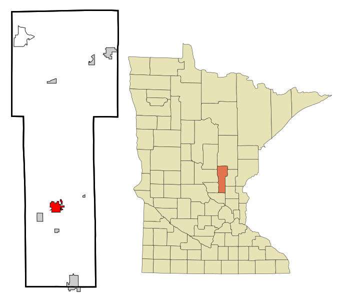 File:Mille Lacs County Minnesota Incorporated and Unincorporated areas Milaca Highlighted.svg