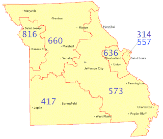 <span class="mw-page-title-main">Area code 417</span> Telephone area code for southwestern Missouri, United States