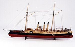 Modell av Blenda i sitt ursprungliga skick. Sjöhistoriska museet.