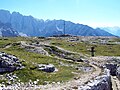 Italienische Gräben und Gipfelkreuz, Monte Piana