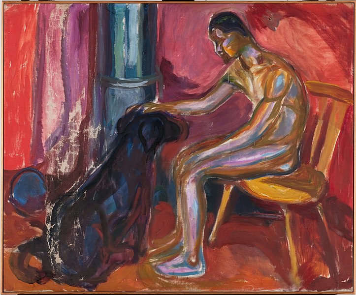 File:Munch - Seated Naked Man with Dog, 1916–17, MM.M.00787.jpg