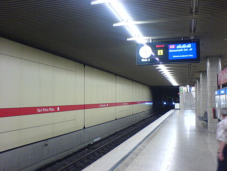 Munich Subway station Karl Preis Platz platform
