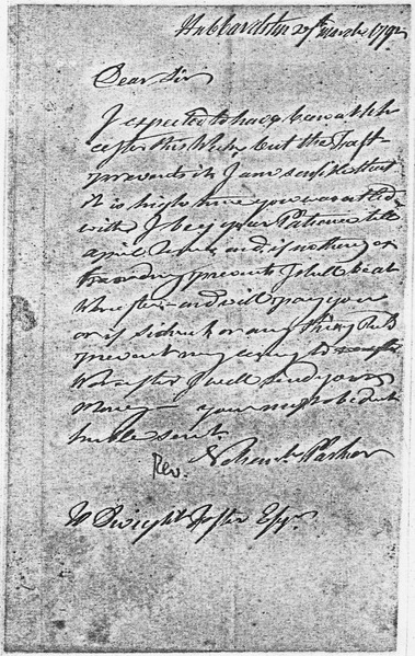 File:N. Parker Letter to Dwight Foster March 27, 1792 - NARA - 192999.tif