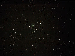 The "37" or "LE" of NGC 2169, in Orion. It is visible with binoculars. NGC 2169.jpg