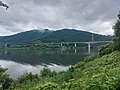 Namhan River (South Han River) in Yangpyeong County with Yangpyeong Bridge and National Route 45