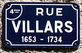 Rue Villars, panneau