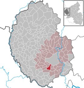 Poziția Niederstedem pe harta districtului Eifelkreis Bitburg-Prüm