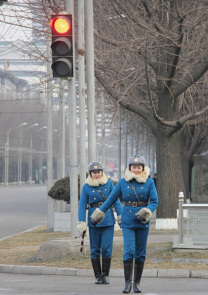 File:North Korean traffic police in Pyongyang (12074843383).jpg