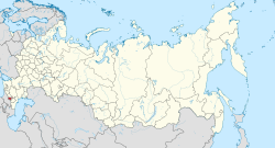 Pohjois-Ossetia-Alanian sijainti Venäjän federaatiossa