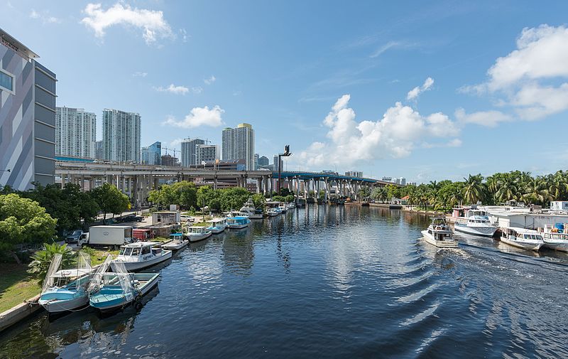 File:North View of Miami and Miami River from 1st St 20160709 1.jpg