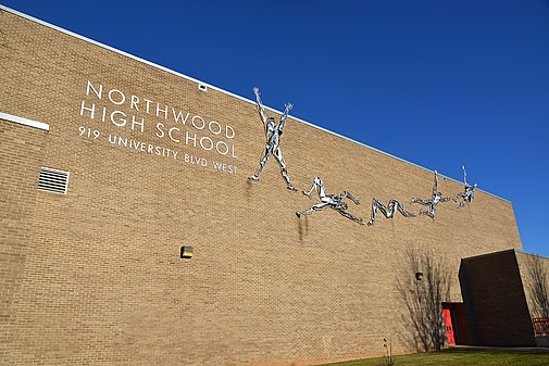 Northwood High School building and sculptures, Silver Spring, MD