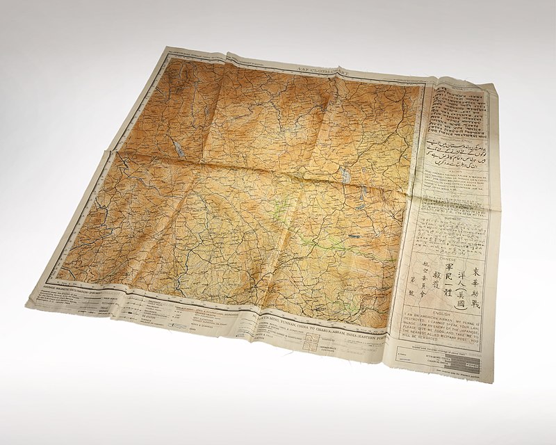 Three WW2 RAF silk escape and evade maps - large size double-sided