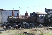 Old Steam Engine No. 45 at the POTB railyard next to the Tillamook Air Museum - October 2014.jpg