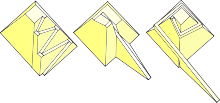 From left to right: Zig-zagging ramp (Uvo Holscher), ramp using the incomplete part of the superstructure (Dieter Arnold), and a spiraling ramp supported by the superstructure (Mark Lehner) Other ramps1b.svg