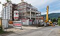 English: Crane truck at the construction site Deutsch: Prangl-Teleskopkran auf der Baustelle