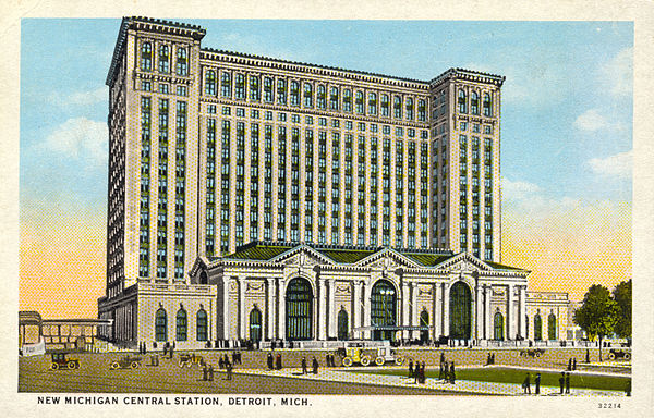 Postcard of the Michigan Central Station (c. 1914)