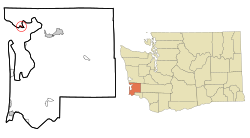 Location of Tokeland, Washington