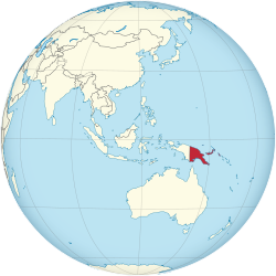 Papua New Guinea on the globe (Southeast Asia centered).svg
