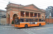 Parma Menarini trolleybus 39 southbound at Piazzale Barbieri in 2003.jpg