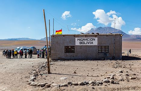 Border crossing between Chile and Bolivia