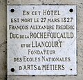 Plaque François de La Rochefoucauld au 9 rue Royale à Paris.JPG