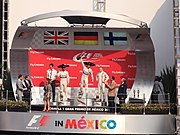 Podium ceremony at the 2015 Mexican Grand Prix (1 November 2015)