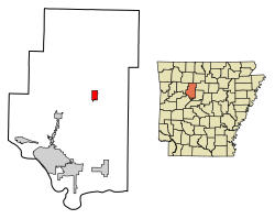 Location of Hector in Pope County, Arkansas.