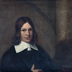 ”19-vuotiaan miehen muotokuva”, 1648–1649, 32,5 × 34 cm, Rijksmuseum, Amsterdam. Mahdollisesti Pieter de Hoochin omakuva.