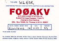 QSL FO0AKV (1978)