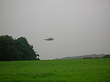 Helicopter searching the Annick Water at Lambroughton in 2007. RAFLamb.JPG