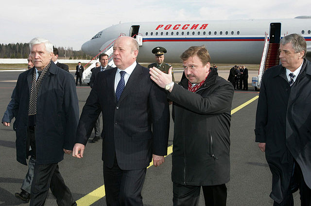 Mikhail Fradkov during a visit to Belarus, 2007