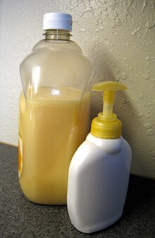 Refillable bottle with pump dispenser for liquid soap Refill soap.jpg