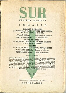 <i>Sur</i> (magazine) Former literary magazine in Argentina (1931–1992)