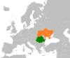 Location map for Romania and Ukraine.